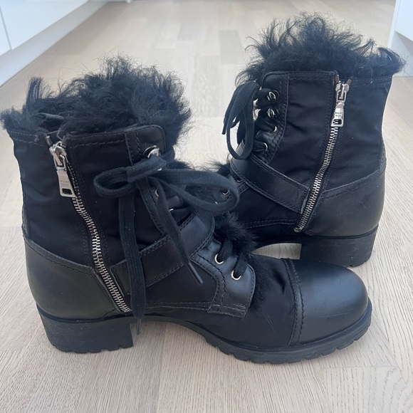 Prada Shearling Combat Boot - Picture 9 of 12